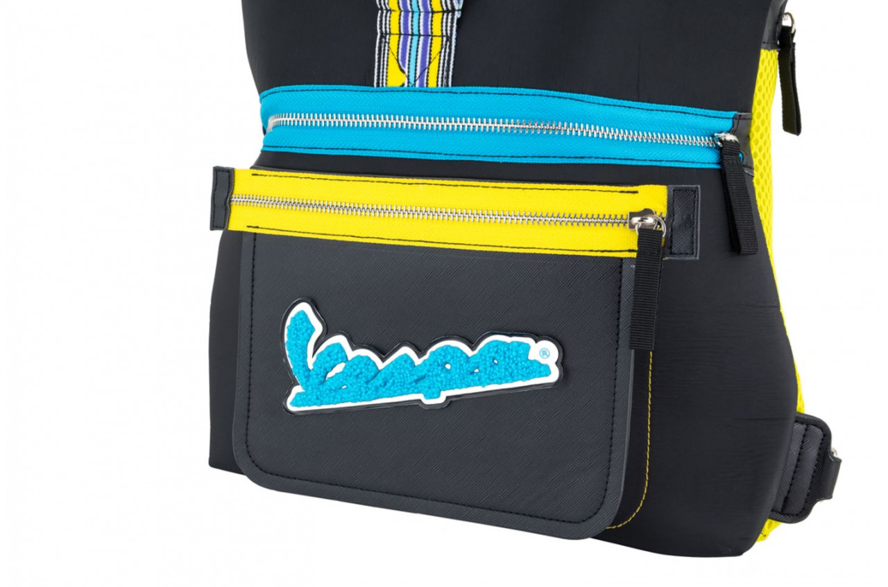 Vespa Tasche mit Rücksackfunktion “V-Stripes” - Schwarz