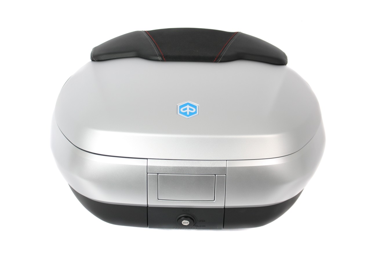 Top Case 50 l, (H4_grau matt 760/B) inkl. Rückenpolster für Piaggio MP3 500 Sport Advance HPE