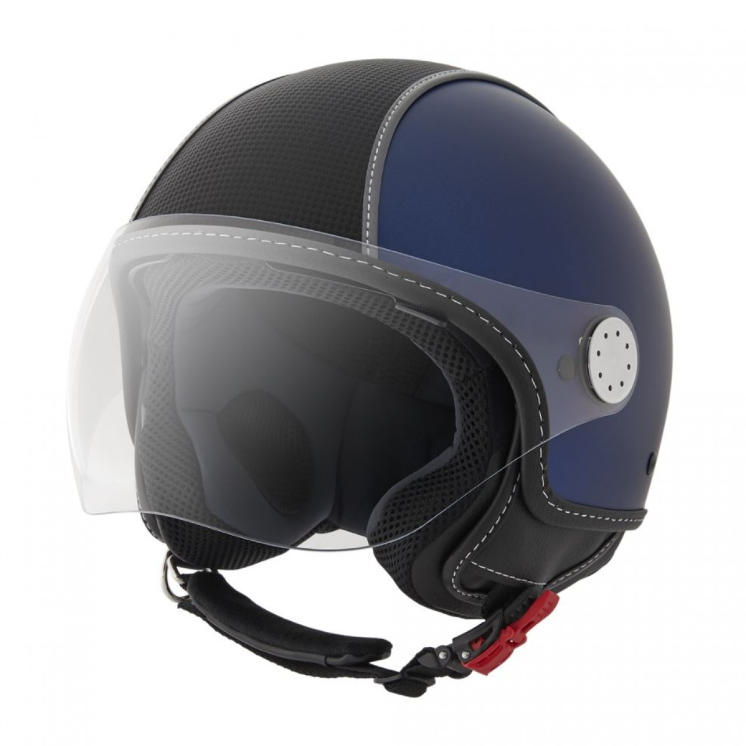 Piaggio Demi Jet Helm, Carbonskin, blau