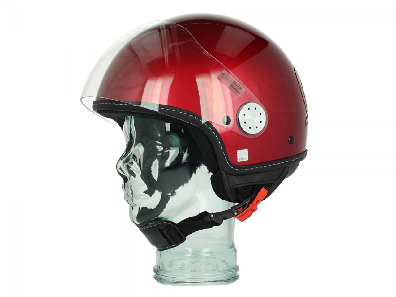 Vespa Helm "Visor" 2.0 Jethelm Rot Must 880/A Größe XS