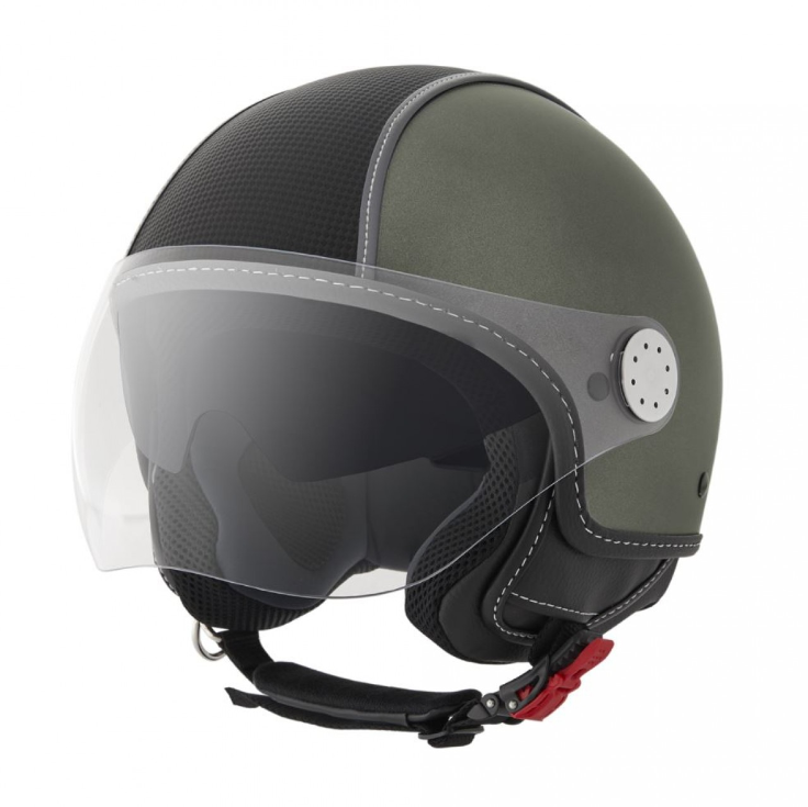 Piaggio Demi Jet Helm, Carbonskin, armee grün, matt