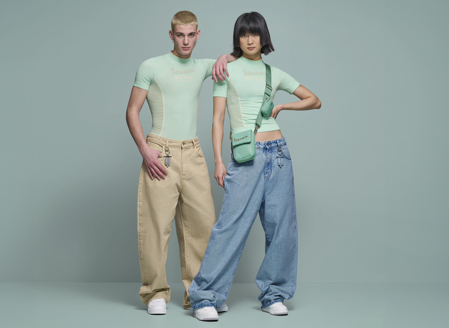 Vespa Mini bling Schultertasche Origin grün