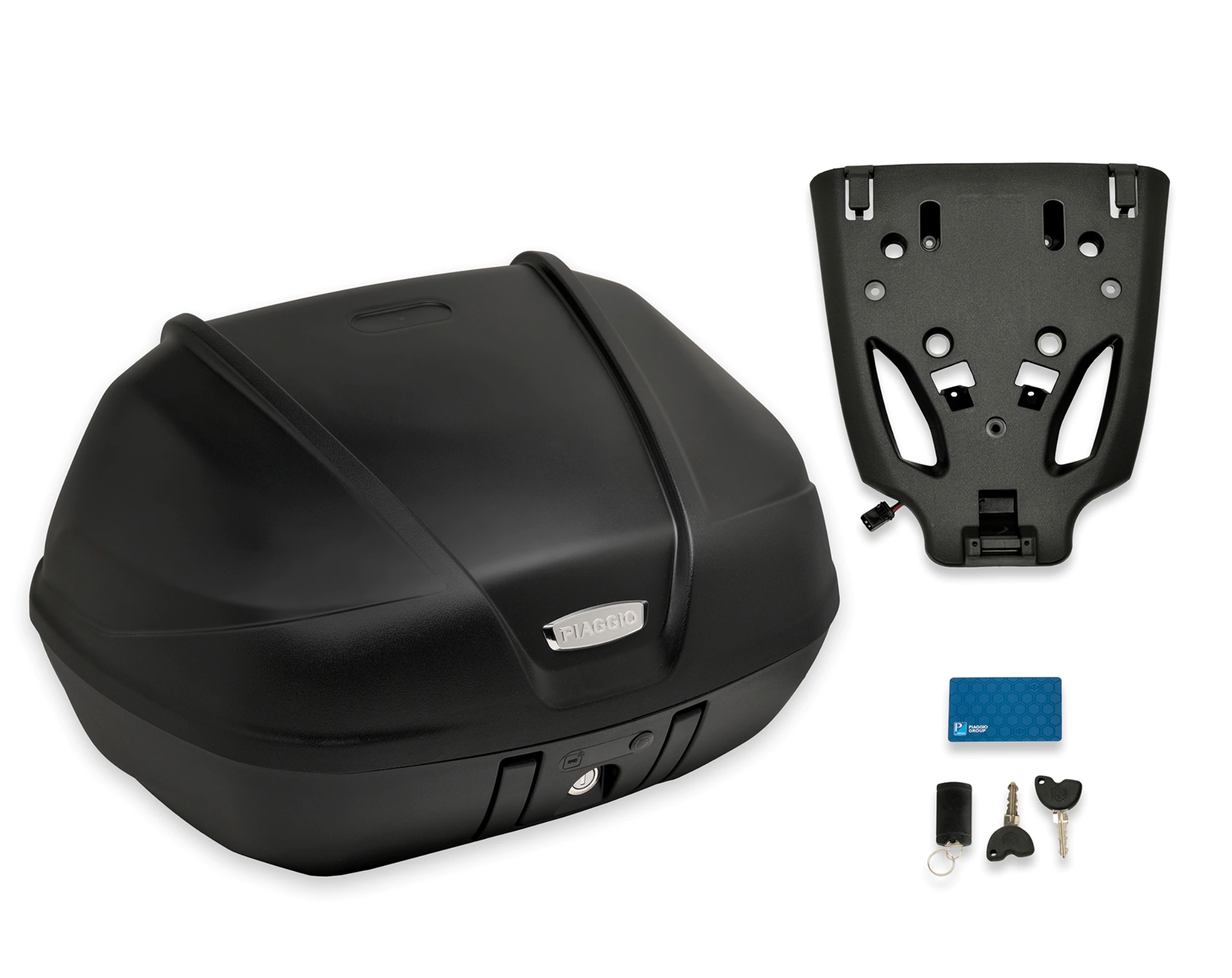 Topcase 37L für Beverly Original Piaggio - NERO CARBONIO (POLICE) 93/B